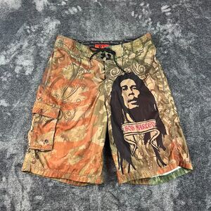 Bob Marley Dragonfly Clothing AOP Board Shorts Embroidered Men's 34 Surf